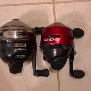 Red and Silver Fishing Reels
